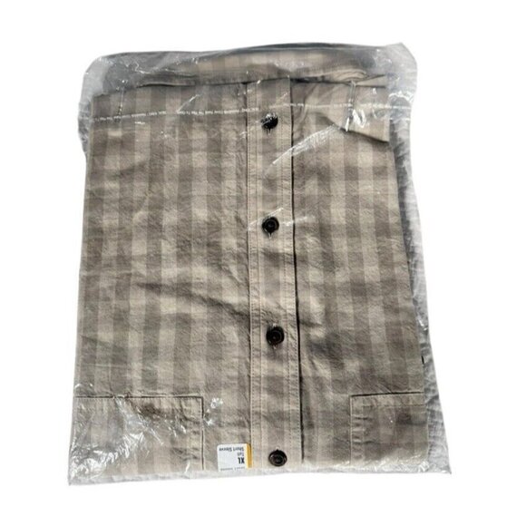 Carhartt Men's Sz XL Tall Loose Fit Tan Plaid Short Sleeve Button Down Shirt NWT - Picture 2 of 7